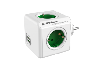 Multipriza cu 2 porturi USB PowerCube |Original 2xUSB| - Verde