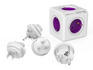 Multipriza de calatorie PowerCube |ReWirable| cu 4 adaptoare