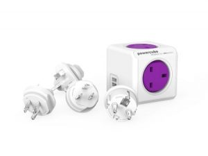 Multipriza de calatorie cu 2 porturi USB PowerCube |ReWirable USB| + 4 adaptoare - tip UK (dispozitive Anglia)