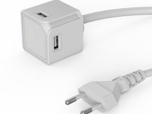 Prelungitor adaptor de alimentare cu 4 porturi USB-A USBcube |Extended| - alb, 1.5m
