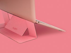 Stand de laptop pliabil, cu doua inaltimi, reutilizabil, Moft - Roz