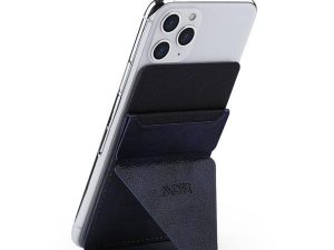Stand pentru telefon Moft, pliabil, magnetic, grip ferm, albastru
