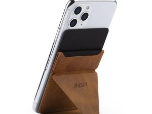 Stand pentru telefon Moft, pliabil, magnetic, grip ferm, maro