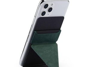 Stand pentru telefon Moft, pliabil, magnetic, grip ferm, verde